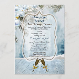 Christmas Holiday Champagne Brunch Invitation