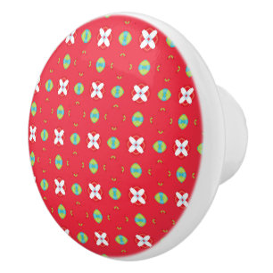 Christmas Holiday Charm Pattern 02 - Ceramic Knob