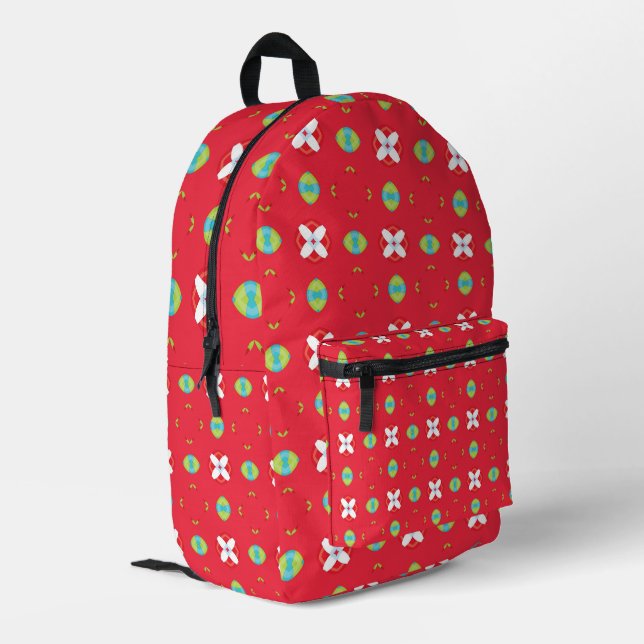 Christmas Holiday Charm Pattern 02 -  Printed Backpack (Back Corner Left)