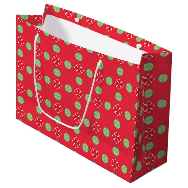 Christmas Holiday Charm Pattern 03 -  Large Gift Bag (Front Angled)