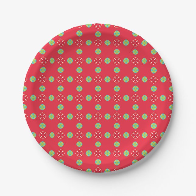 Christmas Holiday Charm Pattern 03 -  Paper Plate (Front)