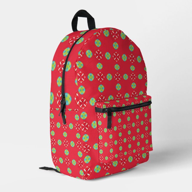 Christmas Holiday Charm Pattern 03 -  Printed Backpack (Back Corner Left)