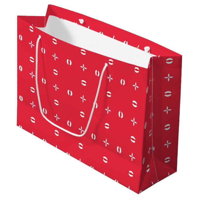 Christmas Holiday Charm Pattern 09 -  Large Gift Bag (Front Angled)