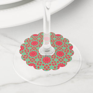 Christmas Holiday Charm Pattern Wine Glass Charms