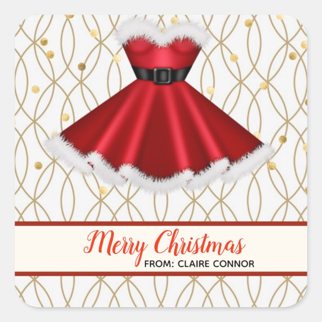 Christmas Holiday Chic Glam Square Sticker (Front)