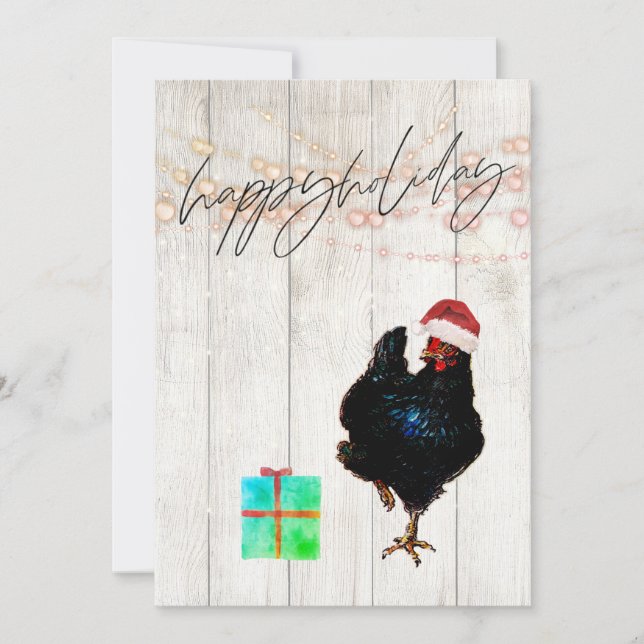 Christmas Holiday Chicken Rooster Fun Greeting (Front)