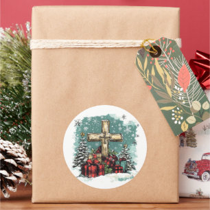 Christmas Holiday Christian Classic Round Sticker