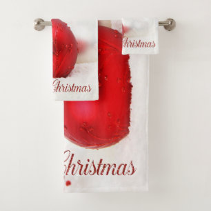 Christmas Holiday- Christmas Ornaments Bath Towel Set