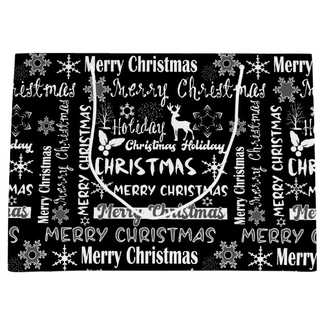Christmas holiday, Christmas pattern Large Gift Bag (Front)