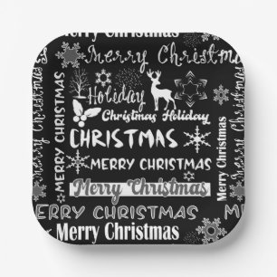 Christmas holiday, Christmas pattern  Paper Plate