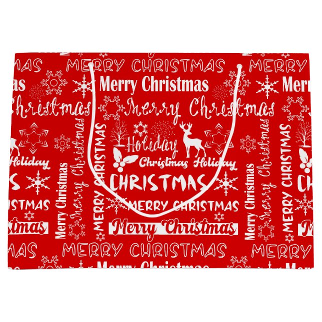 Christmas holiday, Christmas pattern, winter  Large Gift Bag (Front)