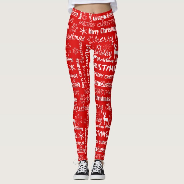 Christmas holiday, Christmas pattern, winter  Leggings (Front)