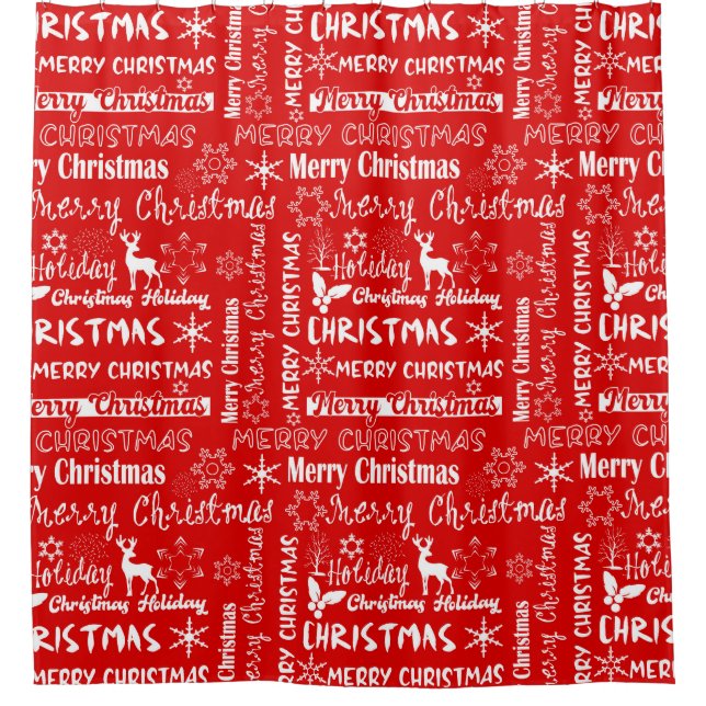 Christmas holiday, Christmas pattern, winter  Shower Curtain (Front)