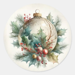 Christmas Holiday Classic Round Sticker