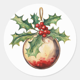 Christmas Holiday Classic Round Sticker