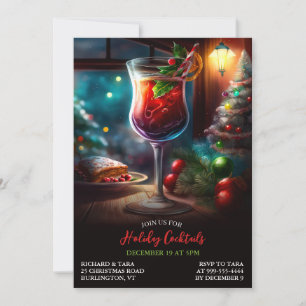 Christmas Holiday Cocktails Party Invitation