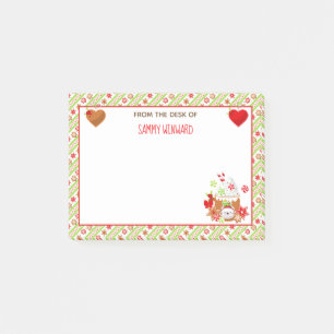 Christmas Holiday Cocoa and Cookies Green Post-it  Notes
