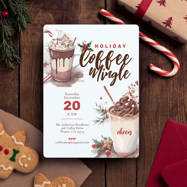 Christmas Holiday Coffee Mingle Party Invitation (Creator Uploaded)