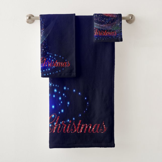 Christmas Holiday-Colourful Christmas Tree Bath Towel Set (Insitu)