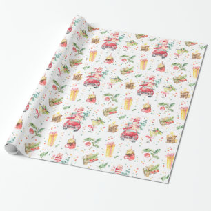 Christmas Holiday Colourful Truck Kids Adult Gift Wrapping Paper