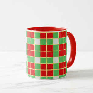 Christmas Holiday Colours Red Green Pattern Coffee Mug