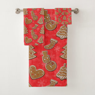 Christmas Holiday Cookie Bath Towel Set