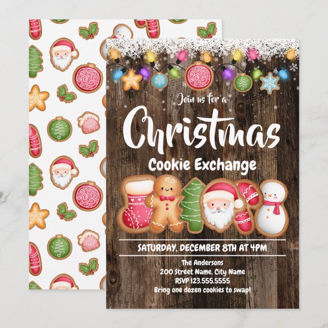 Christmas Holiday Cookie Exchange Invitation (Front/Back)