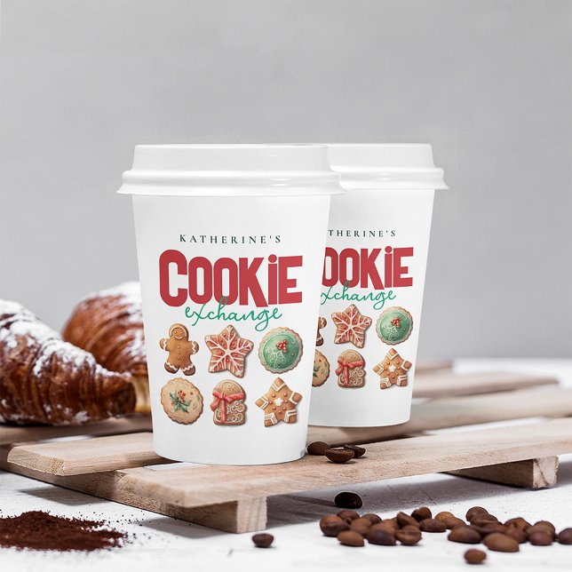 Christmas Holiday Cookie Exchange Party Paper Cups (Creator Uploaded)