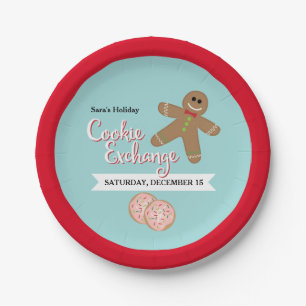 Christmas Holiday Cookie Exchange Party Paper Plate