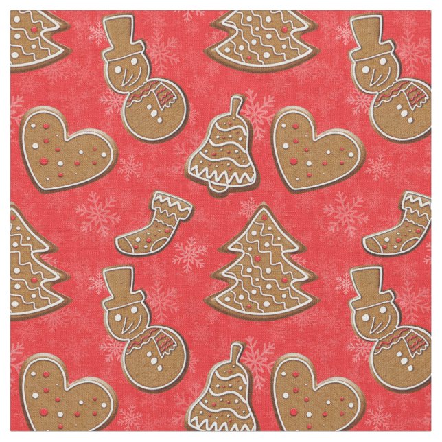Christmas Holiday Cookie Fabric (Close Up)