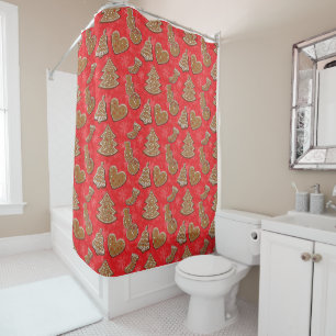Christmas Holiday Cookie Shower Curtain