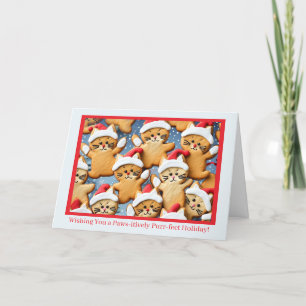 Christmas Holiday Cookies with Gingerbread Cats  Card