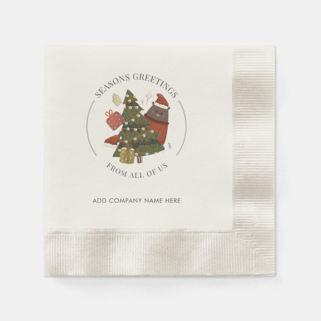 Christmas Holiday Corporate Employees Paper Napkin (Front)