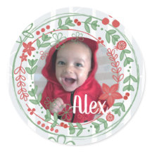 Christmas Holiday Custom Photo Joy Stickers