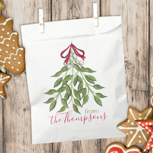 Christmas Holiday Cute Merry Mistletoe Whimsical Favour Bags