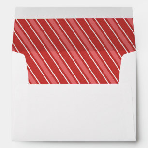 Christmas Holiday Cute Red Striped Whimsical Envelope