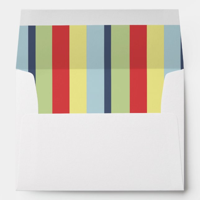 Christmas Holiday Cute Whimsical Striped Envelope (Back (Bottom))