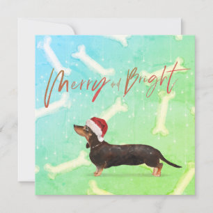 Christmas Holiday Dachshund Dog Pattern Greeting