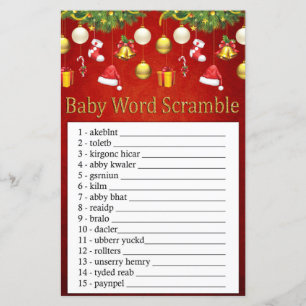Christmas Holiday Decor Baby word scramble game
