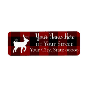 Christmas Holiday Deer on Buffalo Plaid Custom