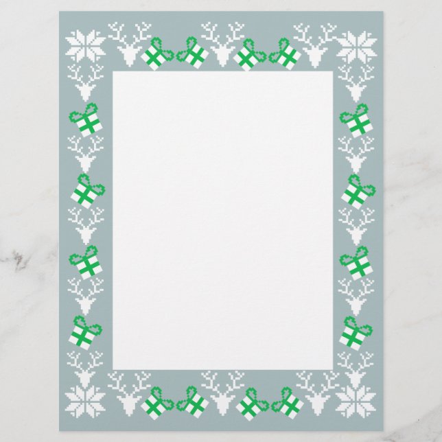 Christmas Holiday Deers And Gifts Letterhead (Front)
