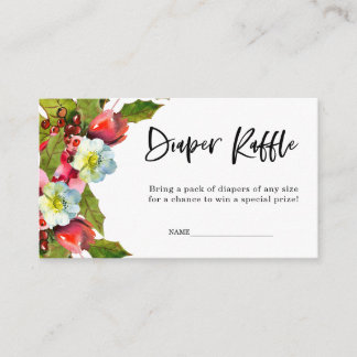 Christmas Holiday | Diaper Raffle| Baby Shower Enclosure Card
