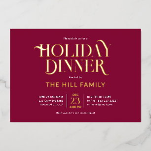 Christmas Holiday Dinner Elegant Red