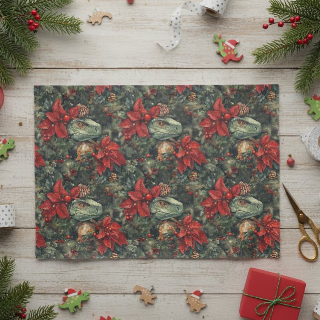  Christmas Holiday Dinosaur  pattern  Tissue Paper (Creator Uploaded)