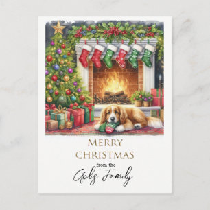 Christmas Holiday Dog Personalised Postcard