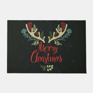 Christmas Holiday Doormat-Antlers Mooy Christmas Doormat