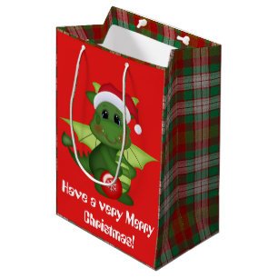 Christmas Holiday Dragon kids gift bag