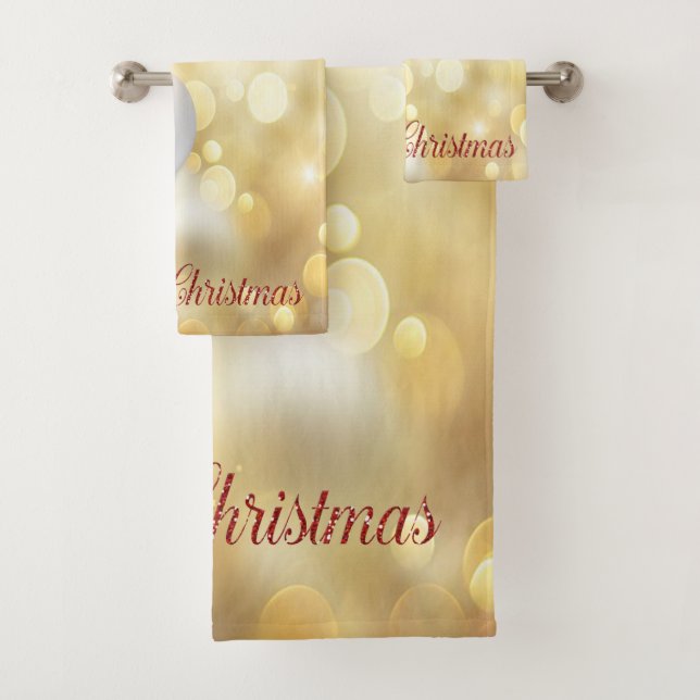 Christmas Holiday- Elegant Christmas Balls Bath Towel Set (Insitu)