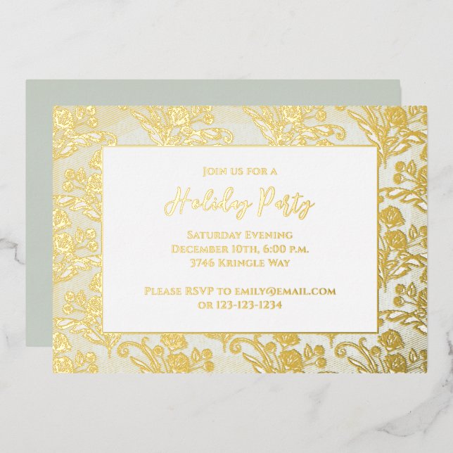 Christmas Holiday Elegant Green Floral Foliage (Front/Back)