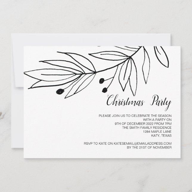 Christmas Holiday Elegant Party Winter Celebration Invitation (Front)